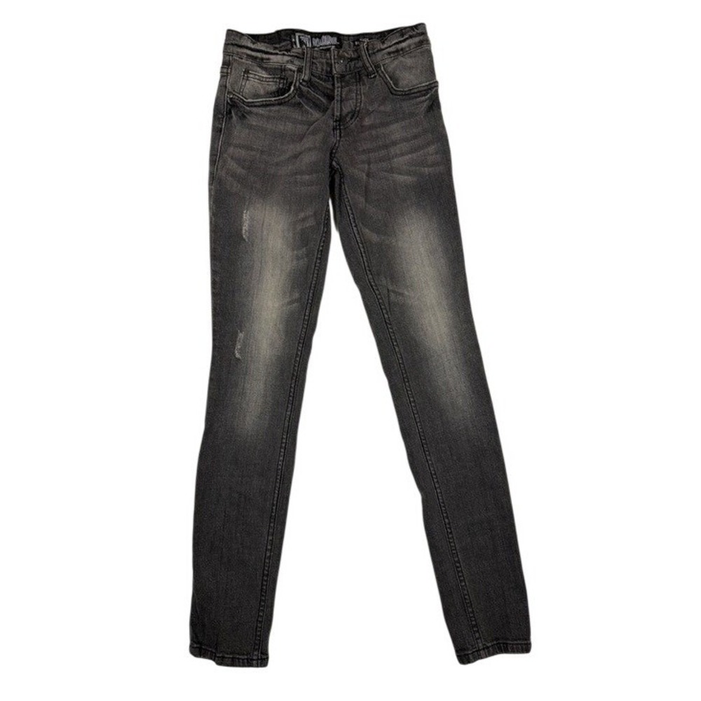 Social Collision Rude by Lip Service Skinny‎ Jeans Faded Black Distressed 26x32